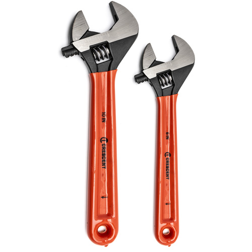 Jeu de cl&eacute;s &agrave; oxyde noir avec poign&eacute;es coussin&eacute;es, Ajustable, 2 morceaux, Imp&eacute;rial et m&eacute;trique NRZ Safety Inc.