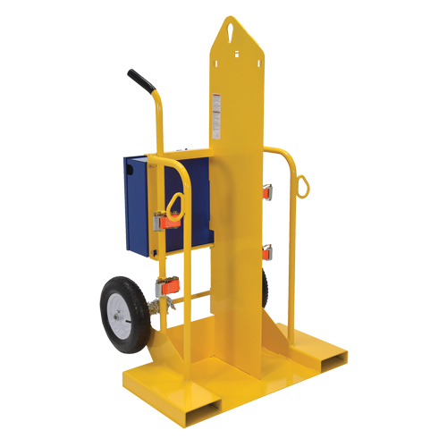 Welding Cylinder Torch Cart, Pneumatic Wheels, 24" W x 19-1/2" L Base, 500 lbs. NRZ Safety Inc.