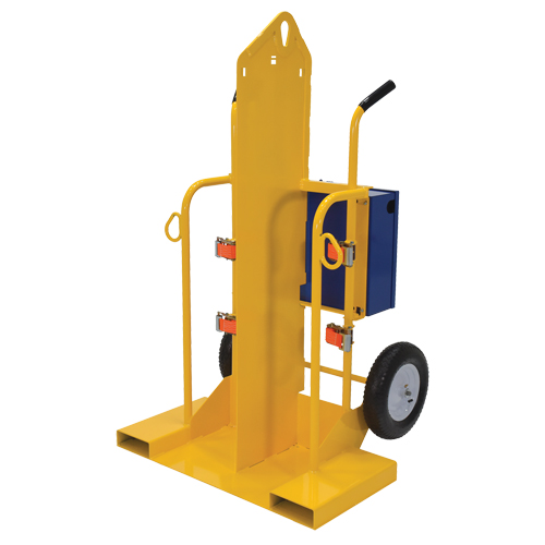 Welding Cylinder Torch Cart, Pneumatic Wheels, 24" W x 19-1/2" L Base, 500 lbs. NRZ Safety Inc.