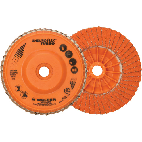 Enduro-Flex Turbo Flap Disc, 4-1/2" x 5/8"-11, Type 27S, 80 Grit, Ceramic NRZ Safety Inc.