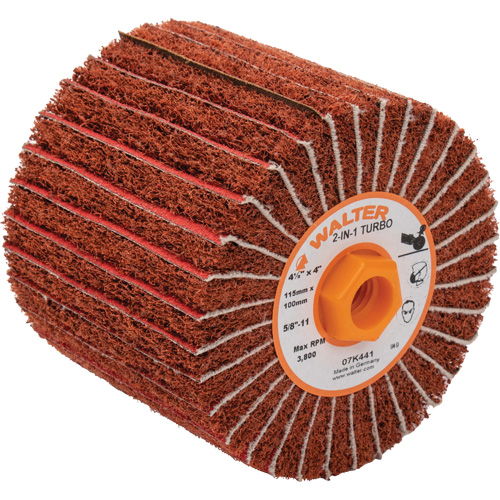 Two-In-One Turbo Drums, 4-1/2" Dia. x 4" W, 5/8"-11 Arbor, 60 Grit NRZ Safety Inc.