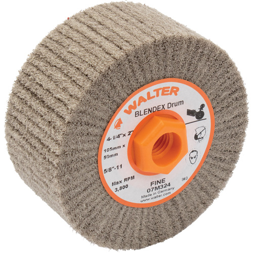 Tambour de conditionnement de surface Blendex ALLSTEEL, 4-1/4" dia. x 2" la, 5/8"-11 Arbre, Grain Fin NRZ Safety Inc.