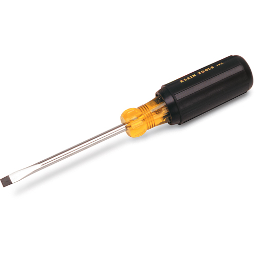 Slot Cabinet Tip Screwdriver, 1/4" Tip, Round, 12-11/32" L, Cushion Grip Handle NRZ Safety Inc.