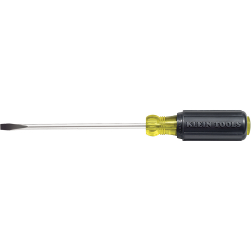 Slot Cabinet Tip Screwdriver, 1/4" Tip, Round, 10-11/32" L, Cushion Grip Handle NRZ Safety Inc.