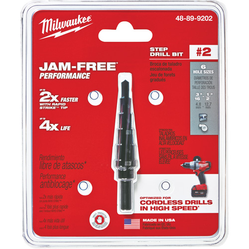 Foret &eacute;tag&eacute; no 2, 3/16" - 1/2", Incr&eacute;ments de 1/16", Acier rapide NRZ Safety Inc.