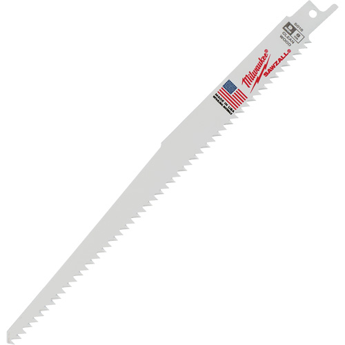 Fleam Ground Sawzall&reg; Blade, Bi-Metal, 6 TPI, 9" L x 3/4" W NRZ Safety Inc.