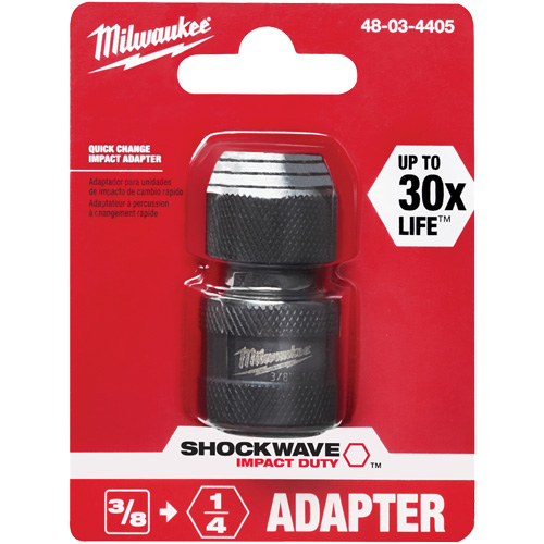 Shockwave Impact Driver Square to Hex Socket Adapter, Impact, 1/4" Drive, 3/8" Socket, 1.875" L NRZ Safety Inc.