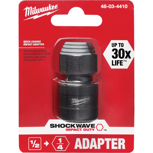 Shockwave Impact Driver Square to Hex Socket Adapter, Impact, 1/4" Drive, 1/2" Socket, 1.875" L NRZ Safety Inc.