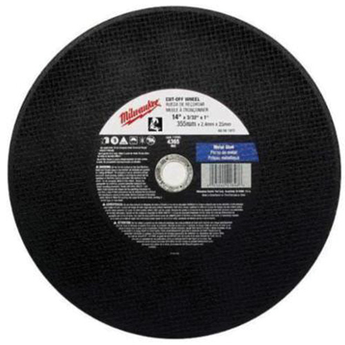General Purpose Cut-Off Wheels, 14" x 3/32", 1" Arbor, Type 1, Aluminum Oxide, 4365 RPM NRZ Safety Inc.