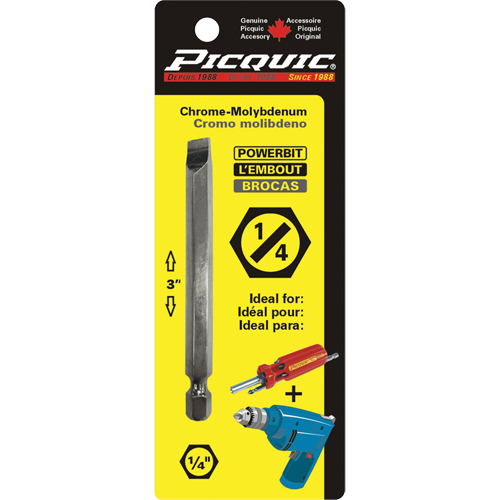 Embout, Fente, Embout 1/4", Prise 1/4", Longueur 3" NRZ Safety Inc.