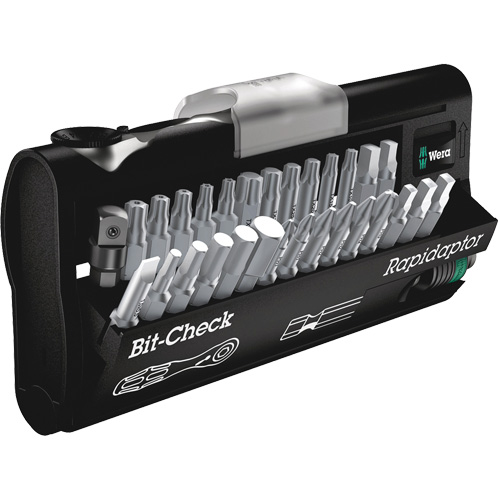 Mini Zyklop Bit Check 30 1/4 a/m&egrave;ches et adaptateur, Hexagonale/Phillips/Fente/Carr&eacute;e/Torx/Torx inviolable, Prise 1/4", 30 mrcx NRZ Safety Inc.