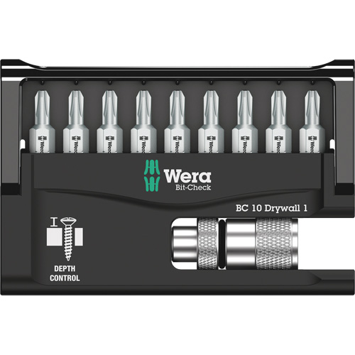Jeu de vis pour cloison s&egrave;che Bit Check 10 mcx NRZ Safety Inc.