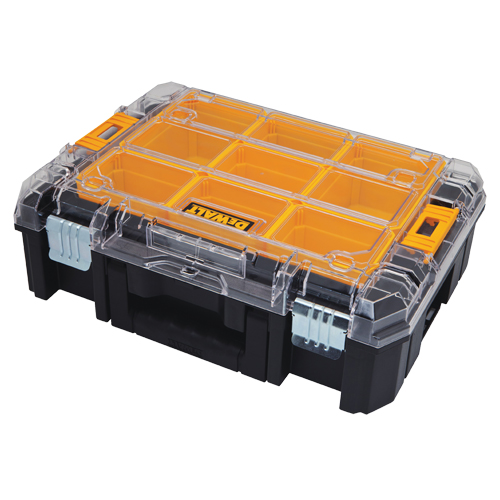 TSTAK&reg; V Organizer with Clear Lid, 17-1/4" x 13" x 6", Black NRZ Safety Inc.