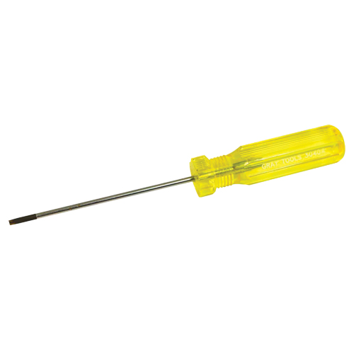 Electrician's Slotted Screwdriver, 1/8" Tip, Round, 7-1/4" L, Plastic Handle NRZ Safety Inc.