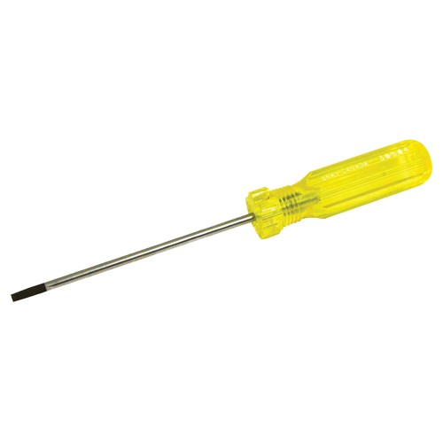 Electrician's Slotted Screwdriver, 5/32" Tip, Round, 7-3/4" L, Plastic Handle NRZ Safety Inc.