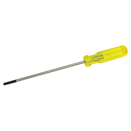 Electrician's Slotted Screwdriver, 3/16" Tip, Round, 9-1/2" L, Plastic Handle NRZ Safety Inc.