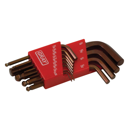 Short Ball End Hex Key Set, 13 Pcs., Imperial NRZ Safety Inc.