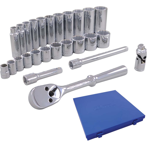 Jeu de douilles m&eacute;triques et accessoires, 26 Mcx, Prise de 3/8", Profond NRZ Safety Inc.