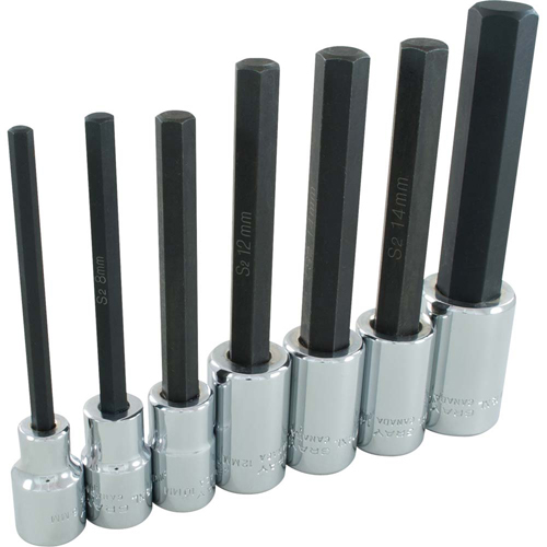 Extra Long Hex Head  Socket Set, Hex, 1/2" Drive, 7 Pcs NRZ Safety Inc.