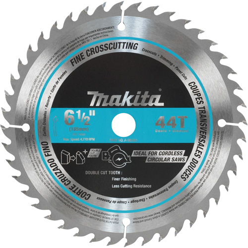 Circular Saw Blade, 6-1/2", 44 Teeth, Wood Use NRZ Safety Inc.