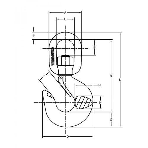 Crochet de levage pivotant avec loquet NRZ Safety Inc.