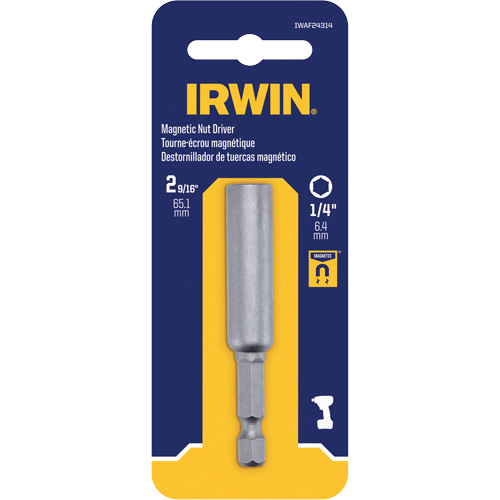 Tourne-&eacute;crou, Embout 1/4", Prise 1/4", 2-9/16" lo, Magn&eacute;tique NRZ Safety Inc.