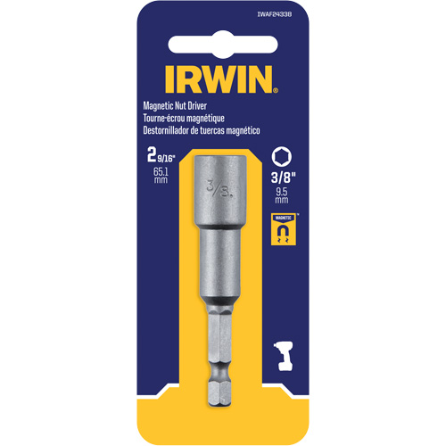 Tourne-&eacute;crou, Embout 3/8", Prise 1/4", 2-9/16" lo, Magn&eacute;tique NRZ Safety Inc.