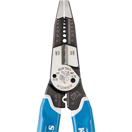 Klein-Kurve&reg; Heavy-Duty Wire Stripper, Cutter & Crimper Multi-Tool, 8-1/4" L, 8 - 20 AWG NRZ Safety Inc.