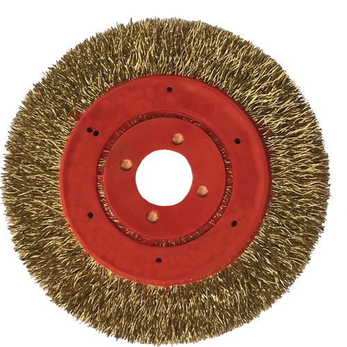 Brosse m&eacute;tallique &agrave; touret et &agrave; encapsulation partielle ne rejetant pas les fils, 3" dia., Fils 0,012", Arbre 1/4" NRZ Safety Inc.