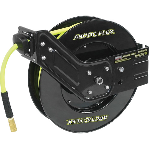 Retractable Hose Reel with Hybrid Polymer Hose, Air, 3/8" x 50', Single Hose, 300 psi NRZ Safety Inc.