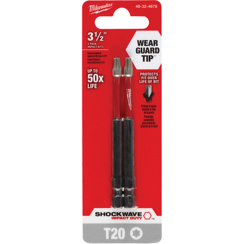Shockwave Impact Duty Screwdriver Bit, Torx, T-20 Tip, 1/4" Drive Size, 3-1/2" Length NRZ Safety Inc.