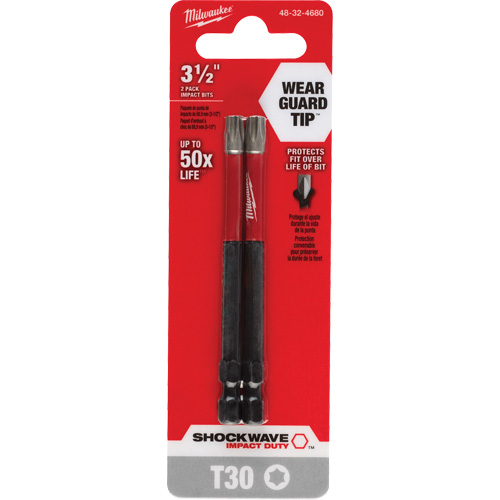 Embout de tournevis Shockwave Impact Duty, Torx, Embout T-30, Prise 1/4", Longueur 3-1/2" NRZ Safety Inc.