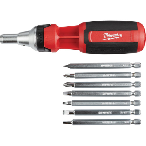 9-in-1 Square Drive Ratcheting Multi-bit Driver, 9-1/10" L, Cushion Grip Handle NRZ Safety Inc.
