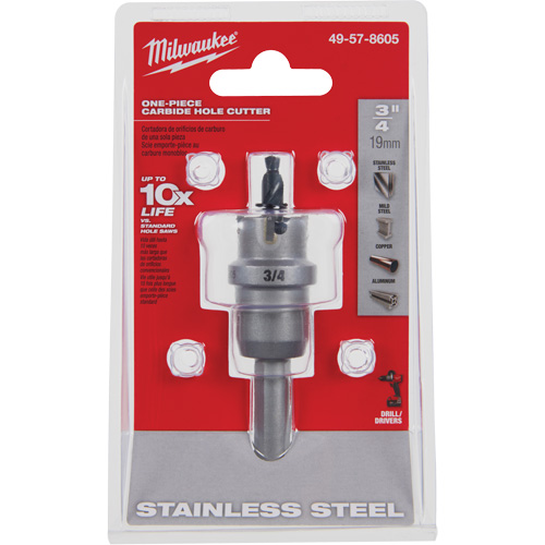 One-Piece Carbide Hole Cutters, 3/4", 3/16" Depth of Cut NRZ Safety Inc.
