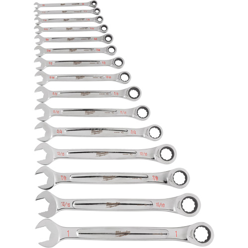 Ratcheting Wrench Set, Combination, 15 Pieces, Imperial NRZ Safety Inc.