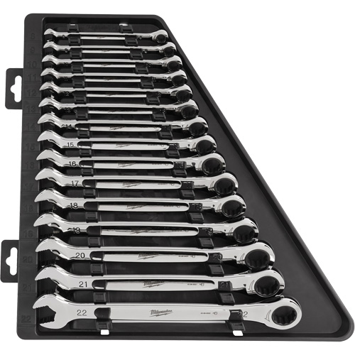 Ratcheting Wrench Set, Combination, 15 Pieces, Metric NRZ Safety Inc.