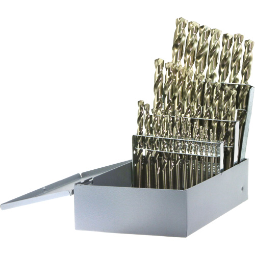 Drillco&reg; Heavy-Duty Jobber Length Drill Bit Set, 29 Pieces, Cobalt NRZ Safety Inc.