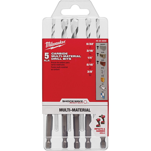 Jeu de forets multi-mat&eacute;riaux Shockwave, 5 morceaux, Carbure NRZ Safety Inc.