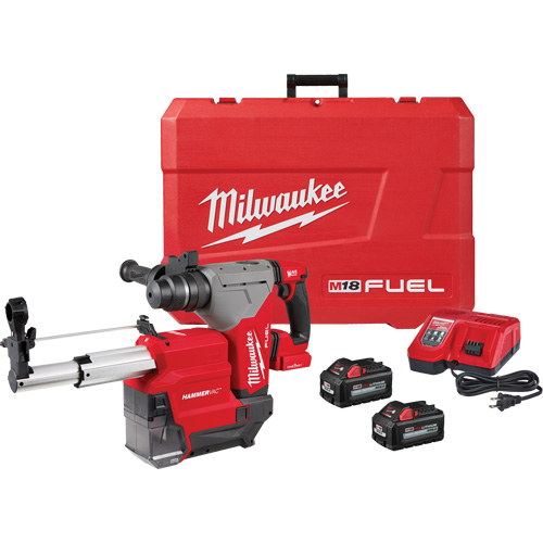 Marteau rotatif M18 Fuel SDS Plus avec ensemble d&eacute;poussi&eacute;reur Hammervac, 18 V, 1-1/8" - 3", 800 tr/min NRZ Safety Inc.