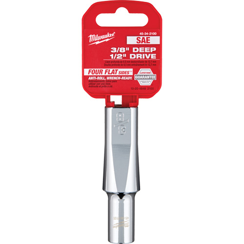 Douille SAE avec c&ocirc;t&eacute;s Four Flats, 3/8", Prise 1/2", 6 pans, Profond NRZ Safety Inc.