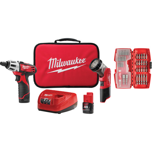 Trousse daccessoires pour tournevis avec lampe de travail, Lithium-ion, 12 V NRZ Safety Inc.