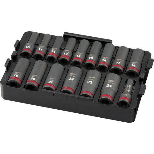 Shockwave Impact Duty Packout Socket Set, 16 Pcs, Impact, 1/2" Drive Size, Deep NRZ Safety Inc.