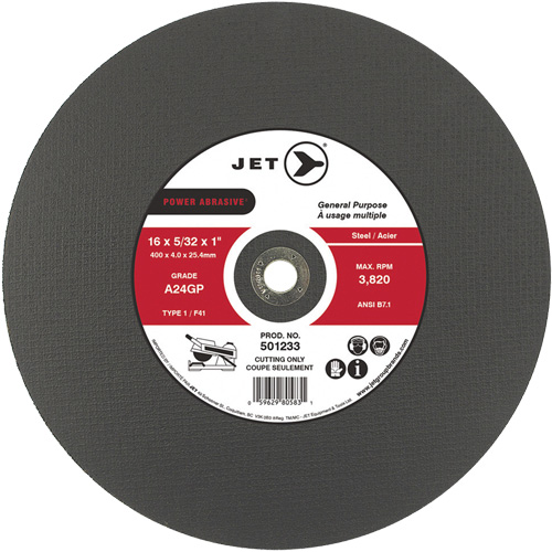 Meule &agrave; tronçonner Power Abrasive A24GP, 20" x 5/32", Arbre de 1", Type 1, 3000 Tr/min NRZ Safety Inc.