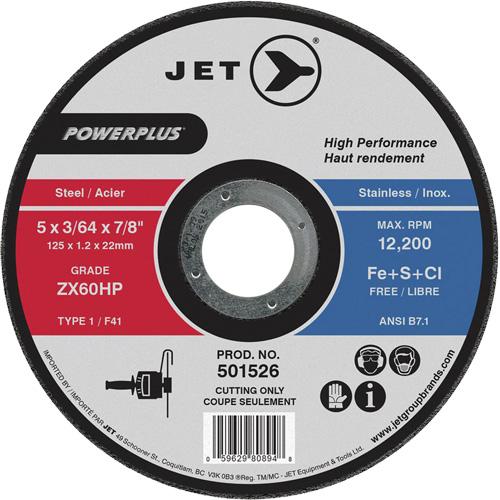 Meule &agrave; tronçonner PowerPlus ZX46HP, 7" x 1/16", Arbre de 7/8", Type 1, 8500 Tr/min NRZ Safety Inc.