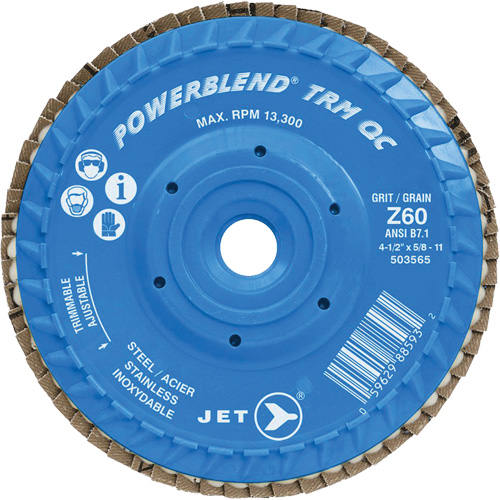 Disque &agrave; feuillets PowerBlend TRM QC ajustable, 4-1/2" x 5/8"-11, Type 27, Grain Z60, Alumine de zirconium NRZ Safety Inc.