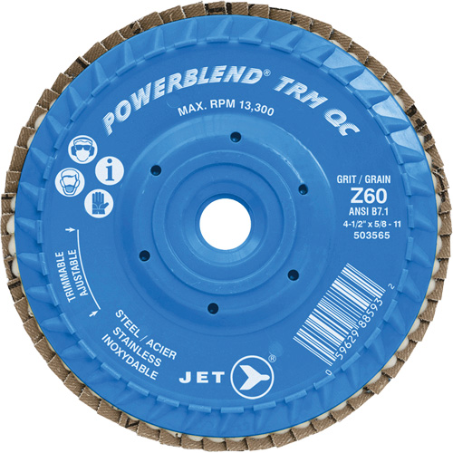 Disque &agrave; feuillets PowerBlend TRM QC ajustable, 5" x 5/8"-11, Type 27, Grain Z60, Alumine de zirconium NRZ Safety Inc.