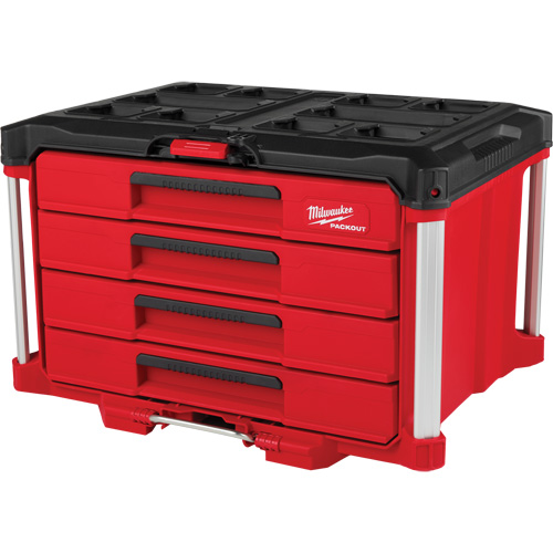 PackOut 4-Drawer Tool Box, 16-3/10" x 22-1/5" x 14-3/10", Red NRZ Safety Inc.