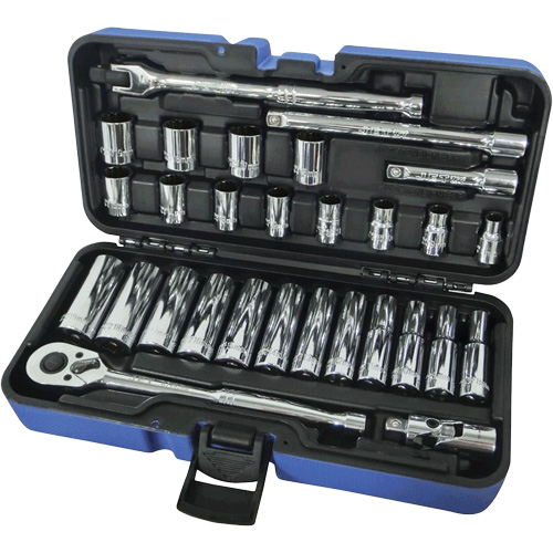 Jeux Rochets & douilles &agrave; 12 pans combin&eacute;s, 30 Mcx, Prise de 3/8", Profond NRZ Safety Inc.