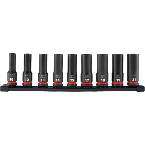 Jeu de douilles m&eacute;triques &agrave; 6 pans Shockwave Impact Duty, 9 Mcx, Chocs, Prise de 1/2", Profond NRZ Safety Inc.