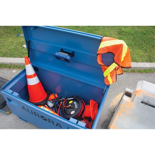 Jobsite Tool Box, 48" x 24" x 27-3/5", Steel, Blue NRZ Safety Inc.